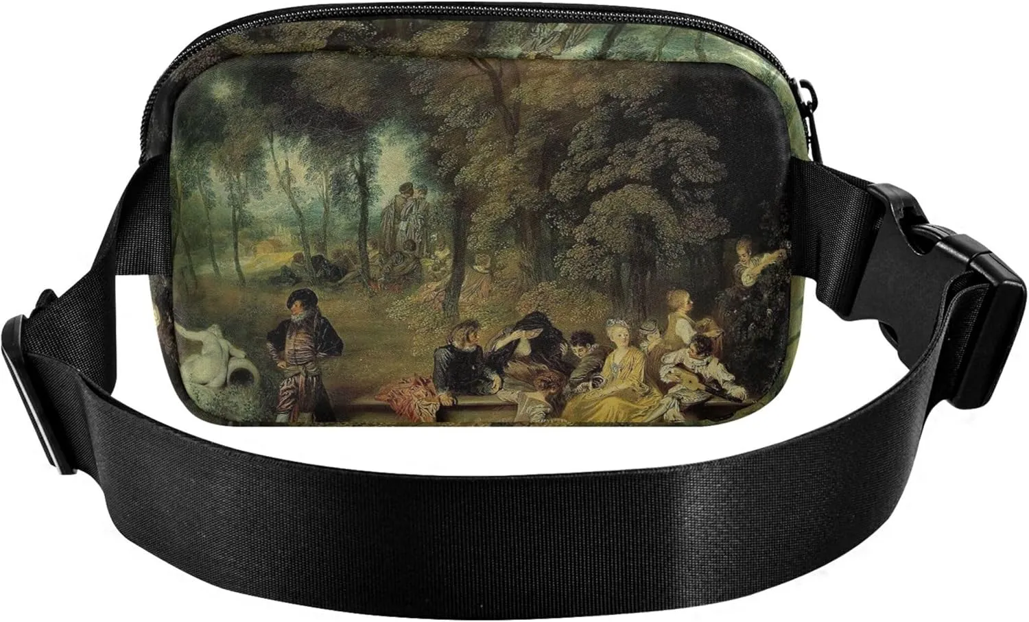 Antoine Watteau Artwork Painting Fanny Pack for Women Waterproof Large Hip Belt Bag Cute Waist Pack for Women