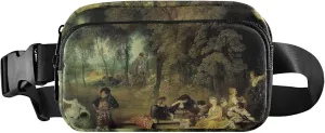 Antoine Watteau Artwork Painting Fanny Pack for Women Waterproof Large Hip Belt Bag Cute Waist Pack for Women