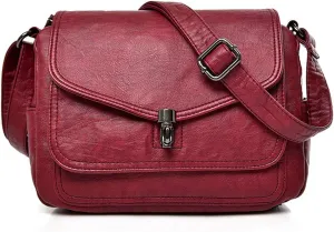 Artwell Fashion Crossbody Bag For Women PU Leather Small Purse Vintage Satchel Saddle Shoulder Bag
