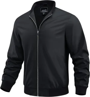 BIYLACLESEN Men's Lightweight Bomber Jackets Windbreaker Jackets Casual Fashion Jackets Zip Up Coats with Pockets
