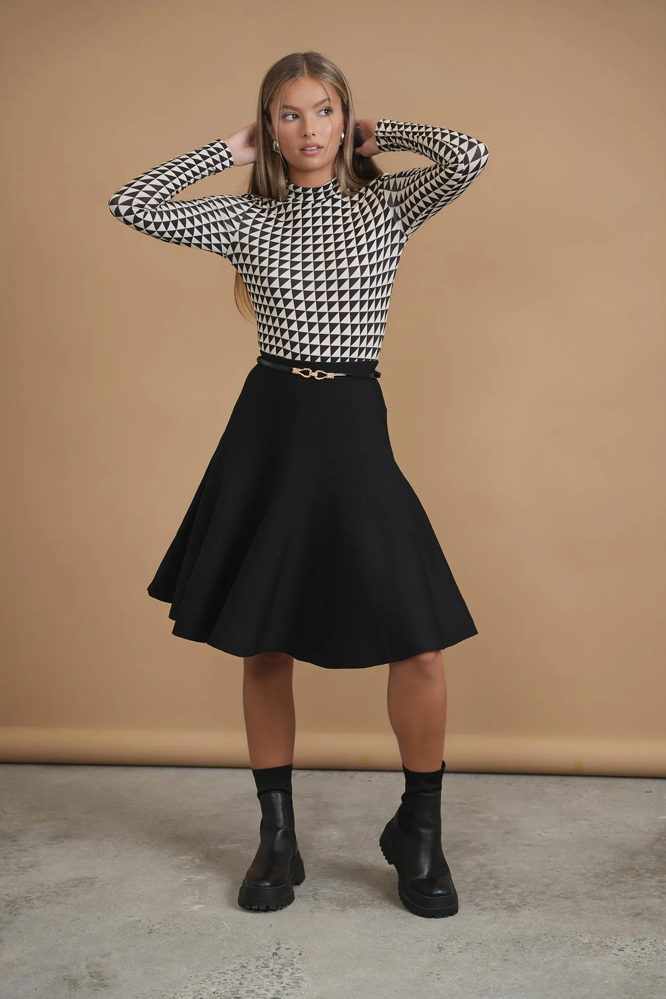 Bliss Best Knit Aline Skirt Black