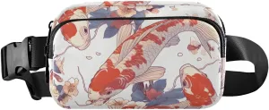 Bolaz Fanny Packs,Fashion Waist Pack Belt Bags for Women Men with Multi-Pockets Adjustable Belts,Pattern Koi, Workout/Running/Yoga/Shopping/Hiking