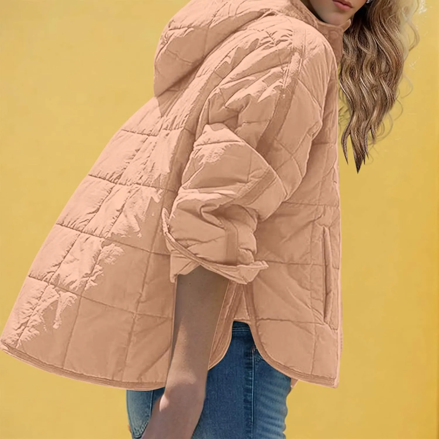 Borniu Women's Quilted Pullover Puffer Jacket Packable Hooded Oversize Winter Coat Tops Lightweight Down Jacket Outerwear
