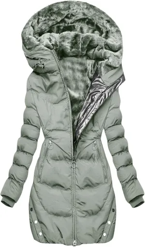 Borniu Women's Warm Winter Puffer Coat Thicken Fleece Lined Down Jacket Quilted Puffer Jacket Hooded Outerwear