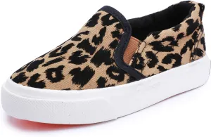Boy's Girl's Canvas Sneakers Casual Leopard Print Slip-on Loafer Shoes FlatsToddler/Little Kid