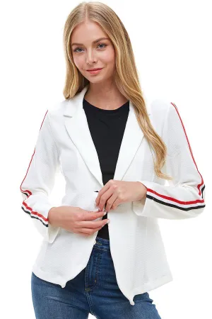 Bullet with Button   Stripe Tape Blazer