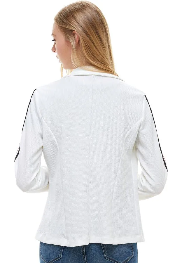 Bullet with Button   Stripe Tape Blazer
