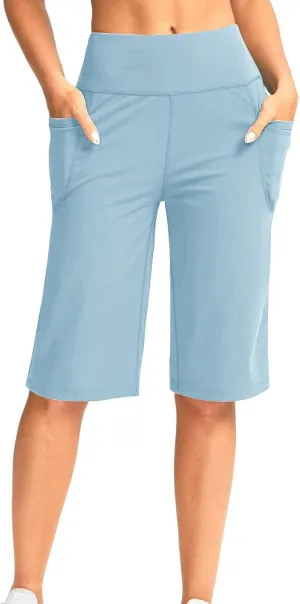 Capri Pants for Women Plus Size Casual Summer Knee Length Wide Leg Yoga Pants Athletic Workout Shorts Capris