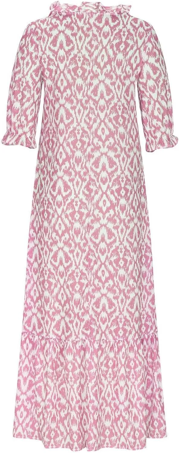 Casual Dresses for Women 2024 Short Sleeve Swiss Dot Maxi Dress Summer Fashion Short Sleeve Tiered Ruffle Long Dress
