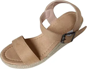 Cathalem Wedge Sandals for Women,Espadrille Sandals Women Dressy Summer Platform Ankle Buckle Sandals Summer Beach Sandals