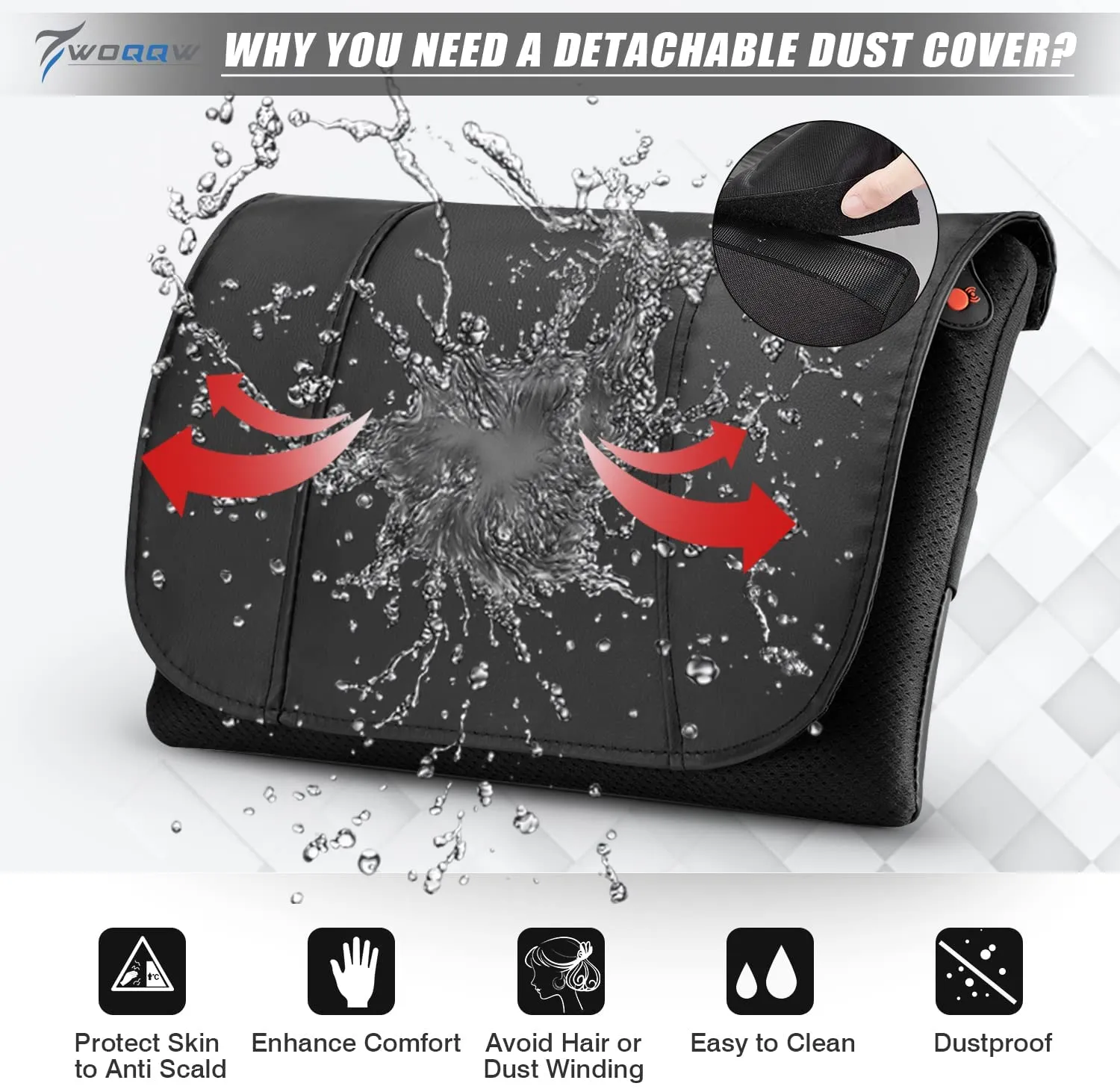 COMFYPRO™ Large Back & Neck Shiatsu Massage Pillow w/ Heat - Reversible Deep Kneading