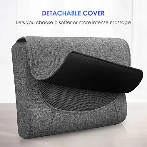 COMFYPRO™ Large Back & Neck Shiatsu Massage Pillow w/ Heat - Reversible Deep Kneading