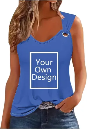 Custom Shirt, Your Own Design Text/Photo/Image/Logo Tank Tops Women Personalized Printed Front/Back
