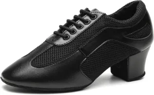 Dance Shoes for Women Ballroom Practice Training Split Sole Dancing Shoes 1.5 Inch Low Heel Latin Salsa Shoes