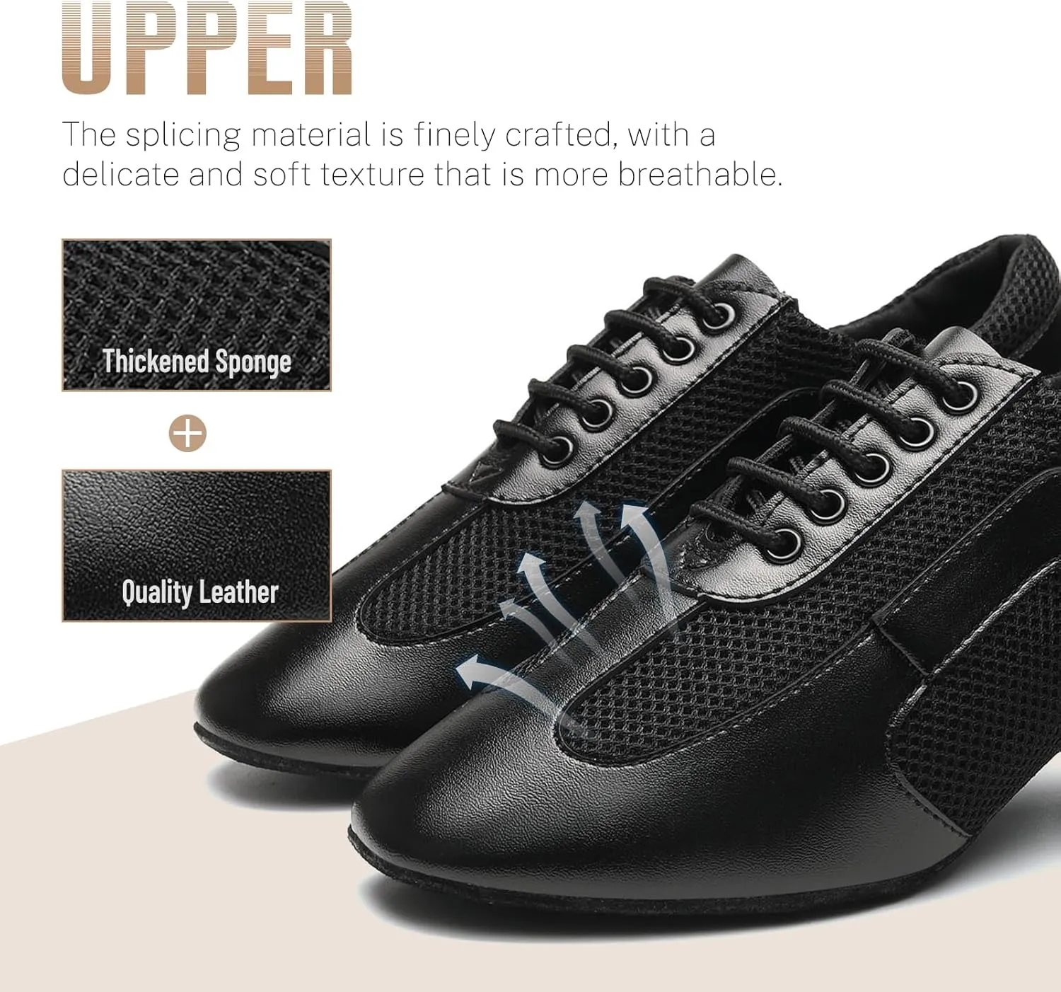 Dance Shoes for Women Ballroom Practice Training Split Sole Dancing Shoes 1.5 Inch Low Heel Latin Salsa Shoes
