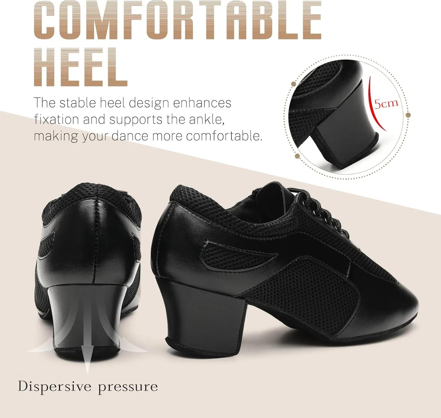Dance Shoes for Women Ballroom Practice Training Split Sole Dancing Shoes 1.5 Inch Low Heel Latin Salsa Shoes