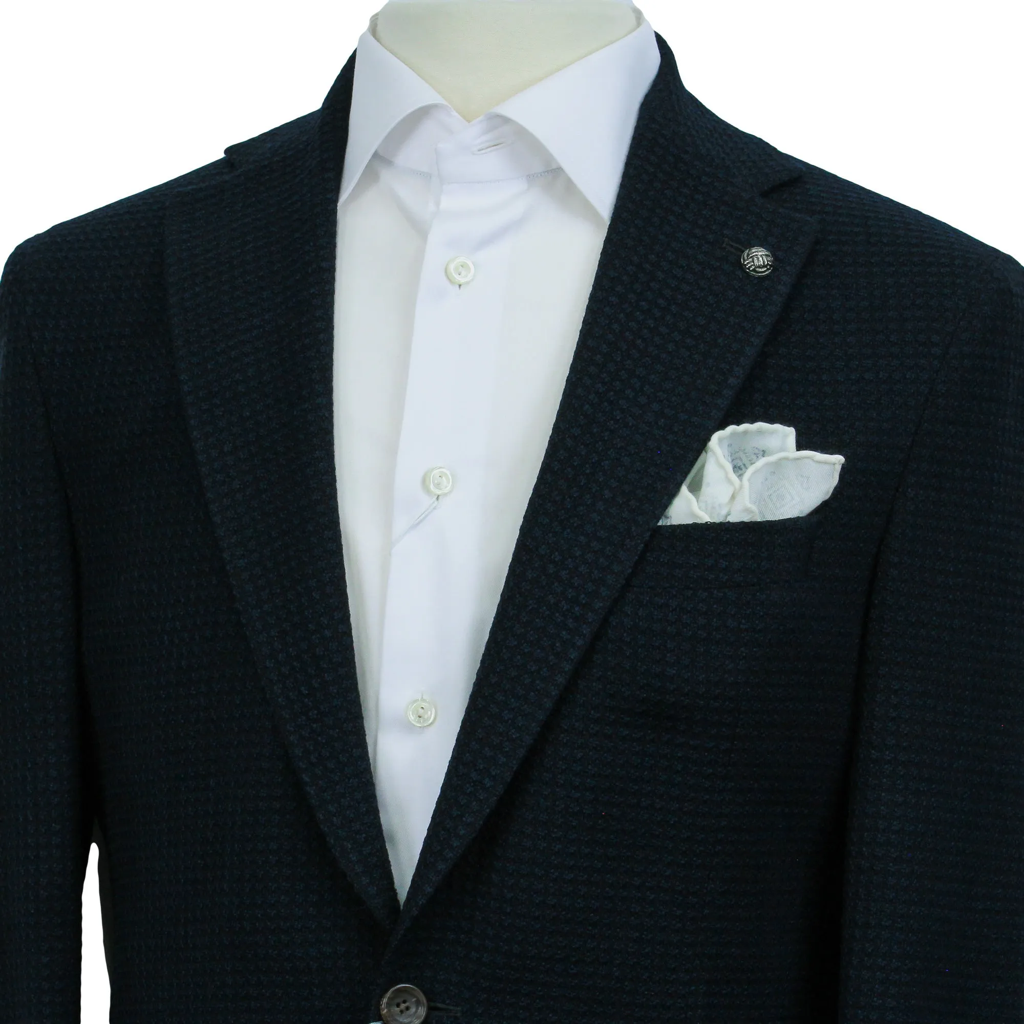 Dark Blue Textured Hampton Contemporary Fit Sport Jacket - Jack Victor