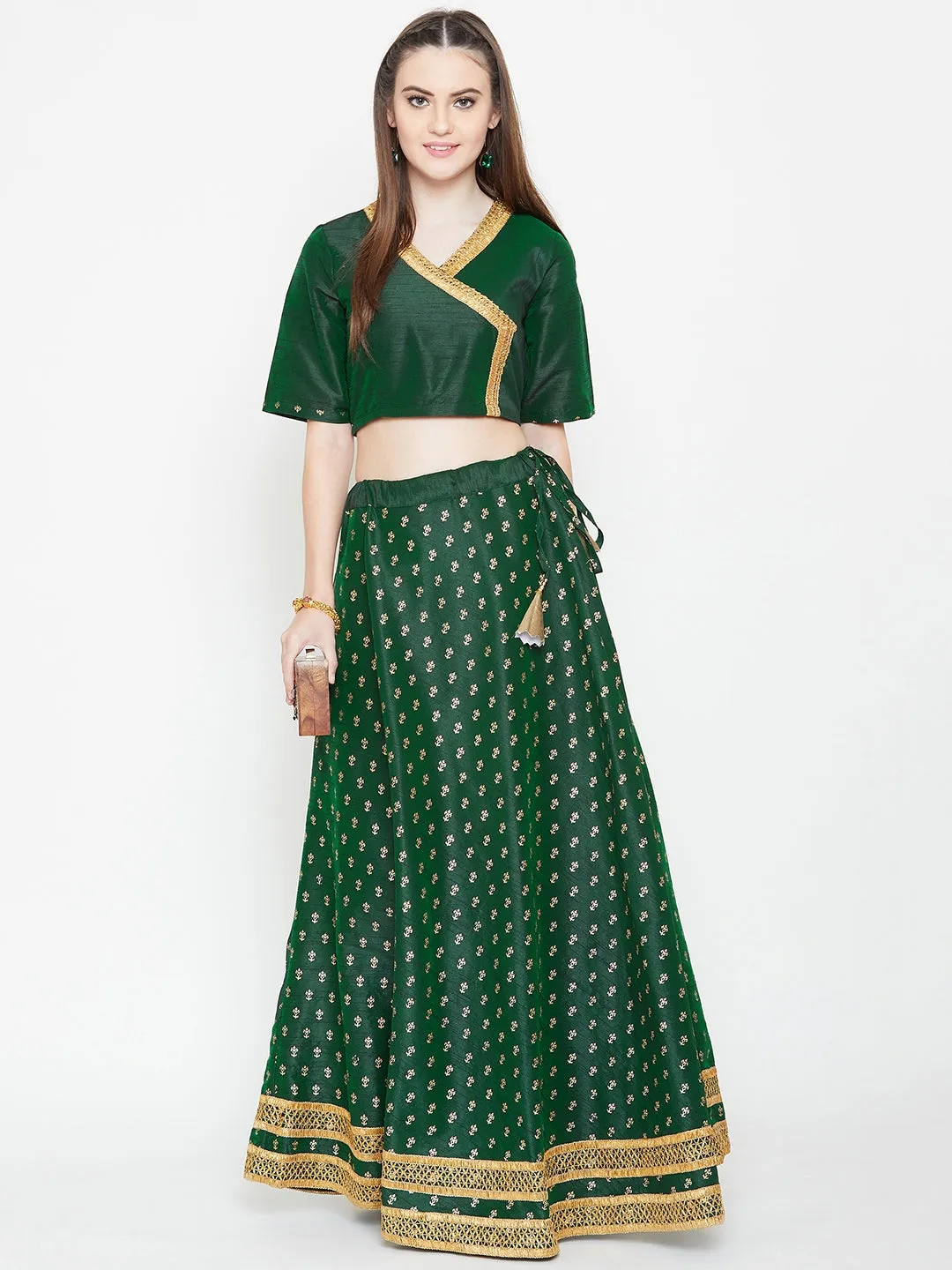 Dupion Block Printed Bias Skirt