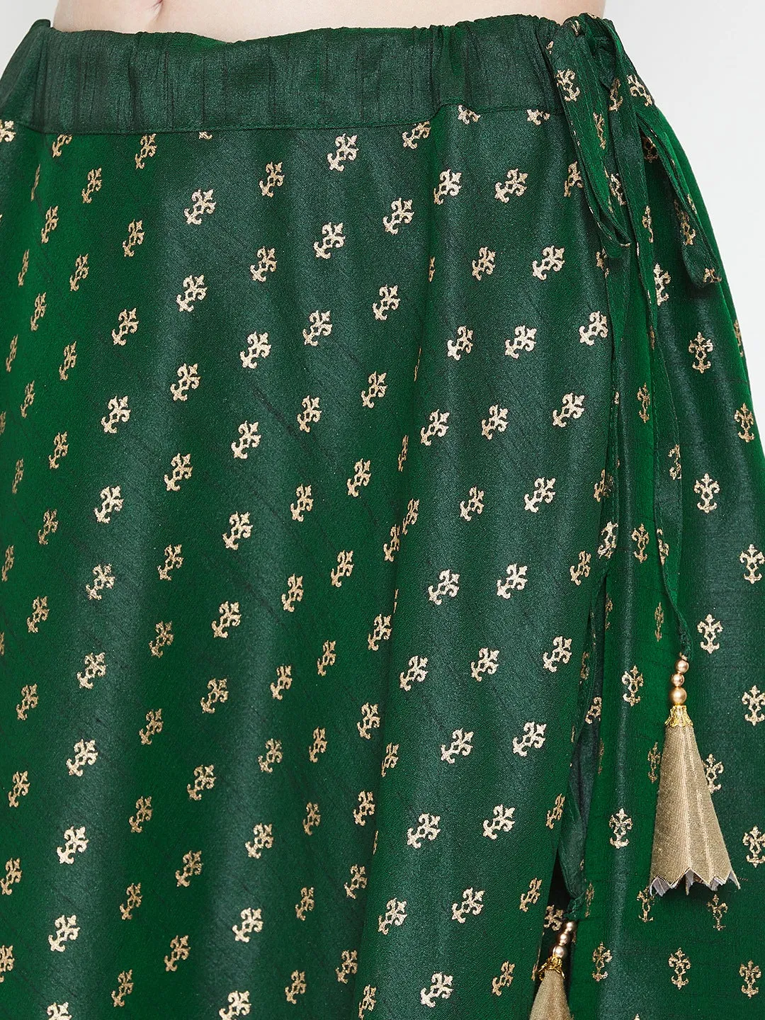 Dupion Block Printed Bias Skirt