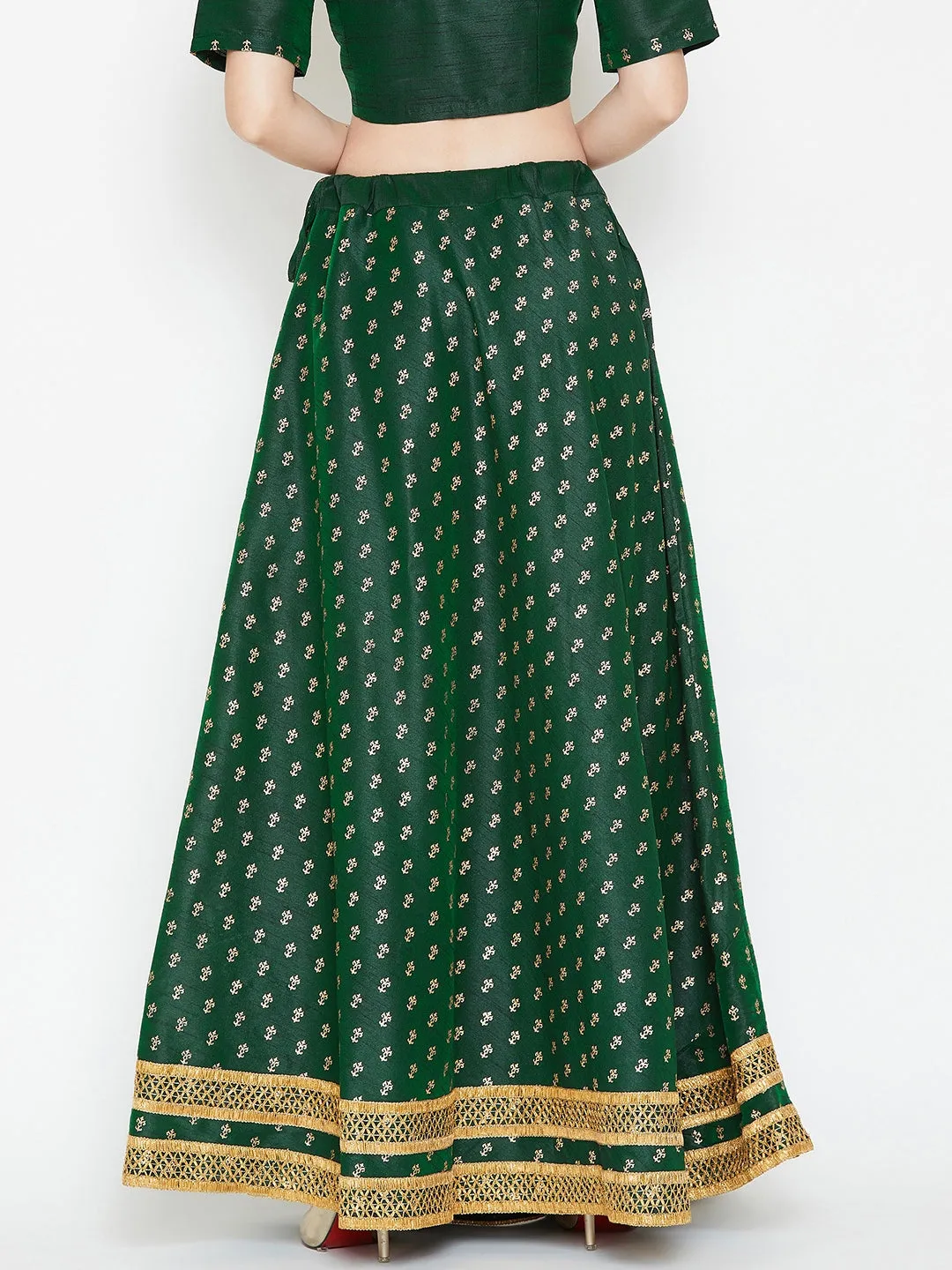 Dupion Block Printed Bias Skirt