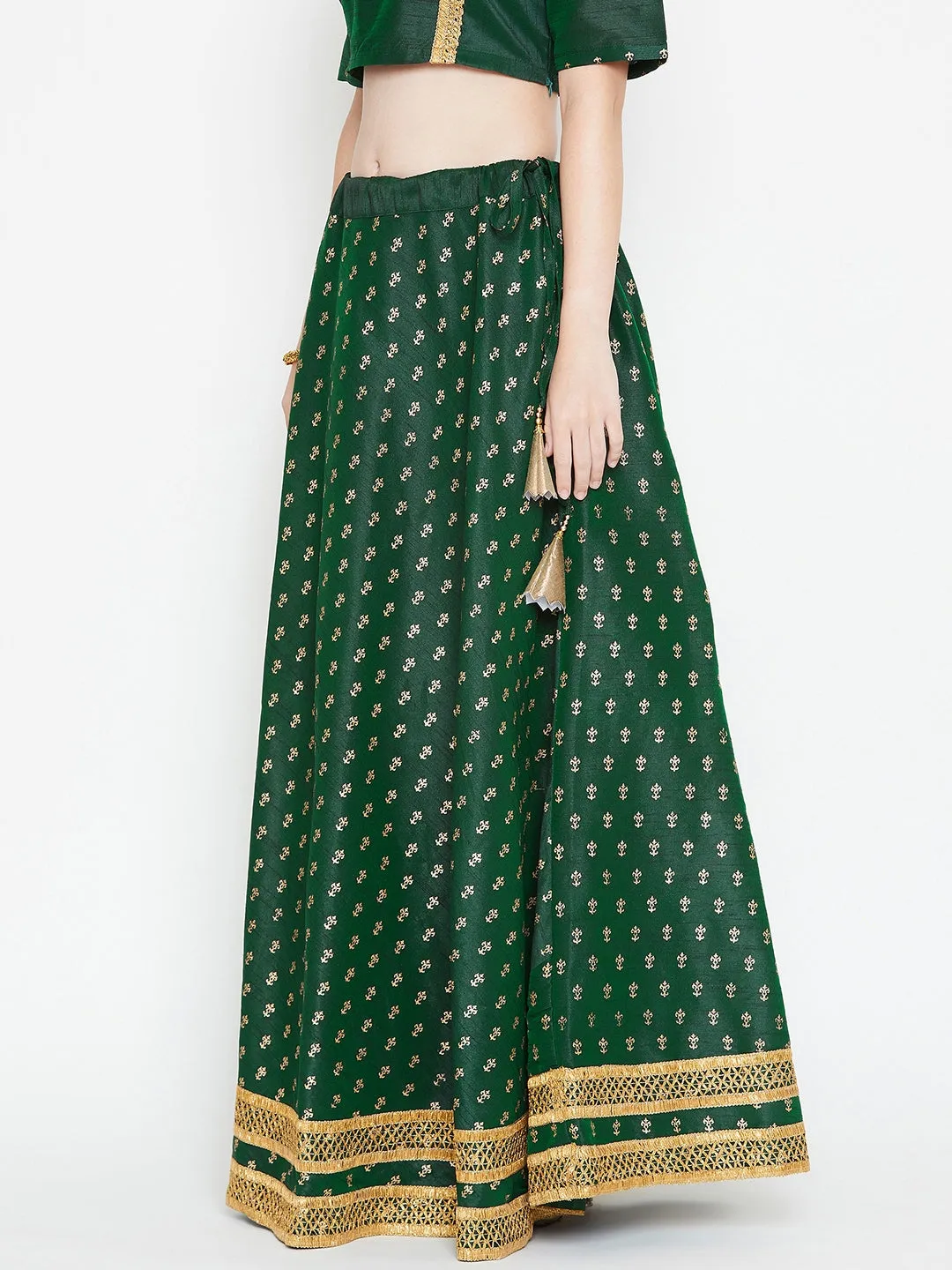 Dupion Block Printed Bias Skirt