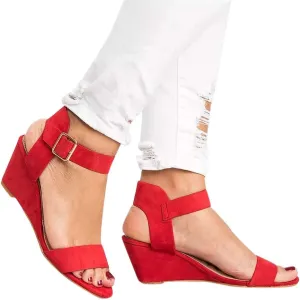 Eduavar Orthopedic Sandals for Women, Sandals Women Comfortable Open Toe Low Wedge Sandals Dressy Sandals with Ankle Strap