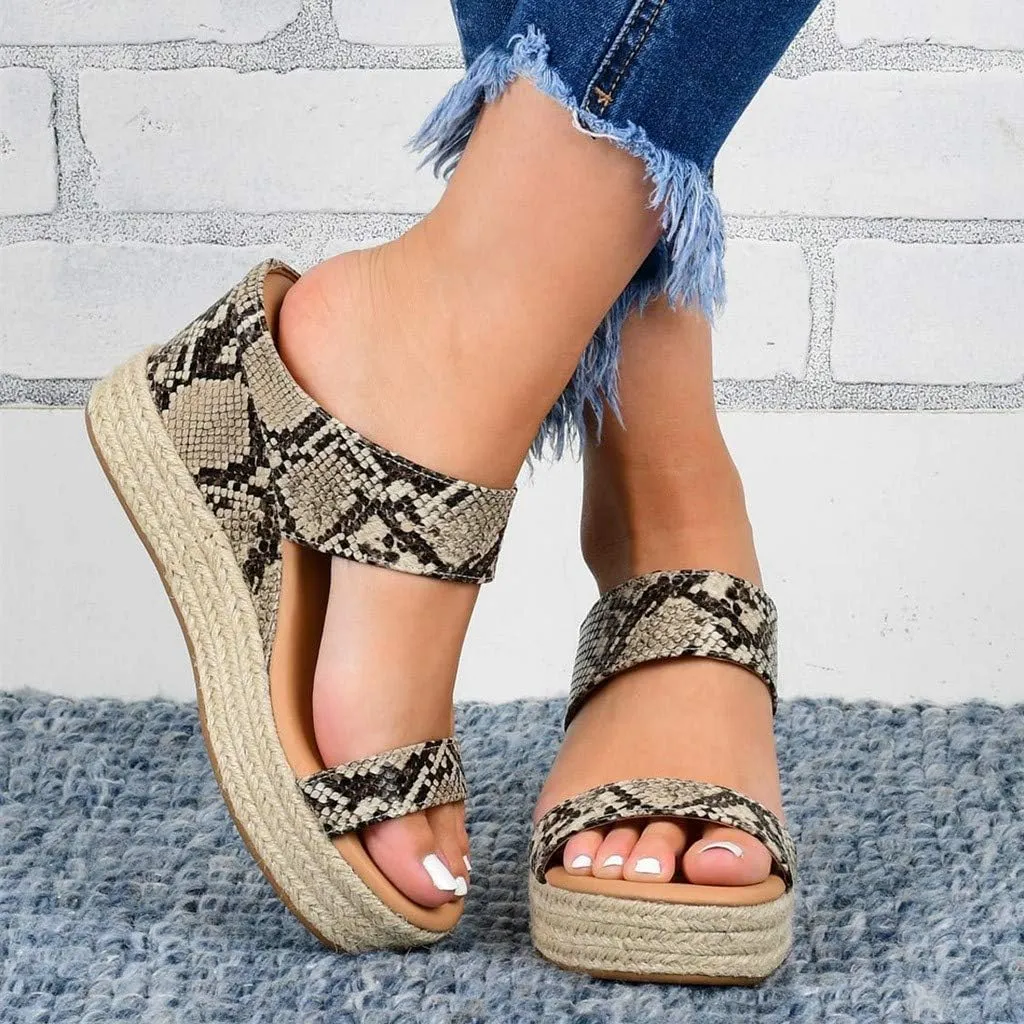 Eduavar Platform Sandals Women Casual, Sandals for Women Dressy Summer Espadrille Platform Sandals Casual Slip-on Sandals