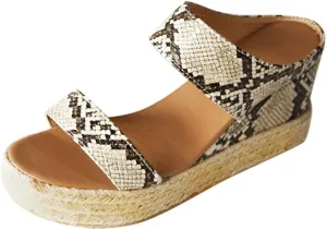 Eduavar Platform Sandals Women Casual, Sandals for Women Dressy Summer Espadrille Platform Sandals Casual Slip-on Sandals