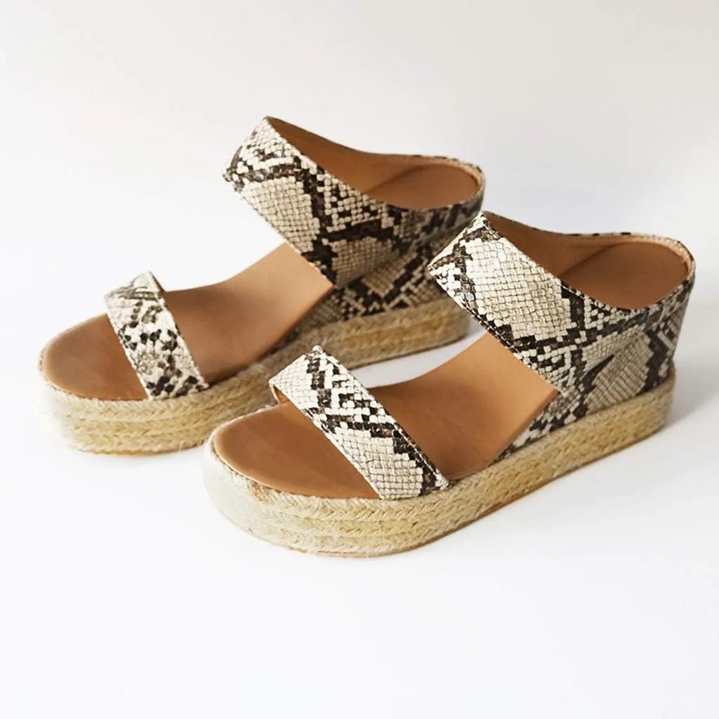 Eduavar Platform Sandals Women Casual, Sandals for Women Dressy Summer Espadrille Platform Sandals Casual Slip-on Sandals