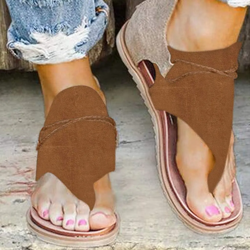 Eduavar Sandals Women Comfortable, Sandals for Women Dressy Summer Open Toe Flip Flops Gladiator Sandals Flat with Zipper