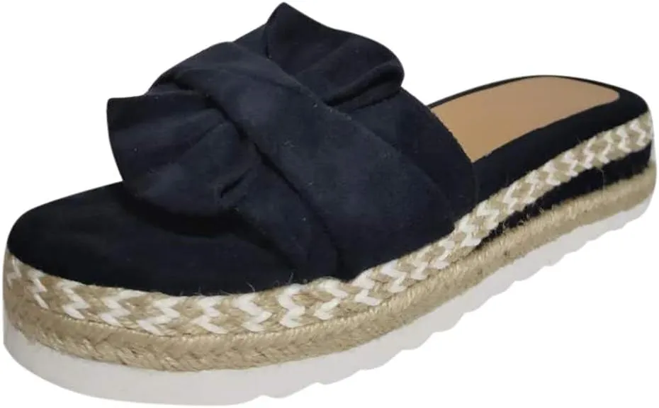 Eduavar Womens Sandals Dressy, Sandals Women Dressy Summer Espadrille Platform Sandals Open Toe Bow Tie Sandals