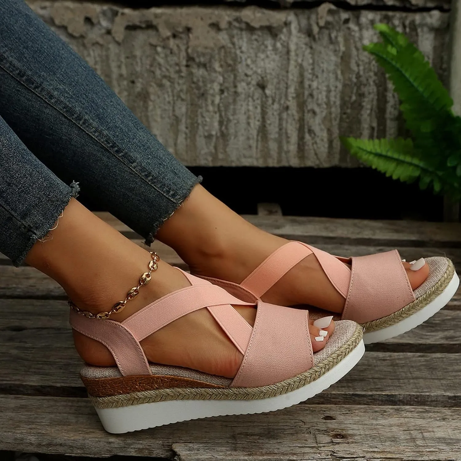 Espadrilles Wedge Sandals for Women 2025 Dressy Summer Orthopedic Comfortable Walking Espadrilles Wedges Open Toe Platform Ankle Strap Casual Beach Vacation Shoes