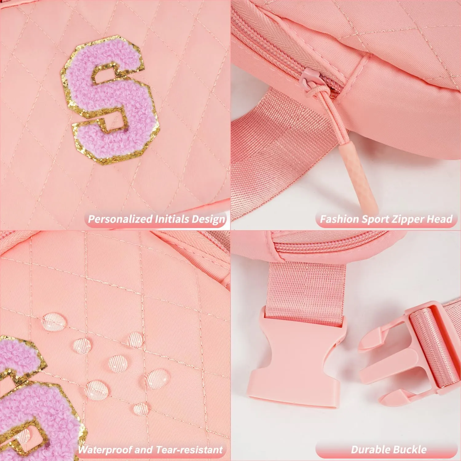 Essentials for Girls - Travel Essentials,Teen Girl Essentials,Essentials for Teen,Cute Teen Trendy Stuff Belt Bag for Women Girls Kids - Peach Bag,Pink S