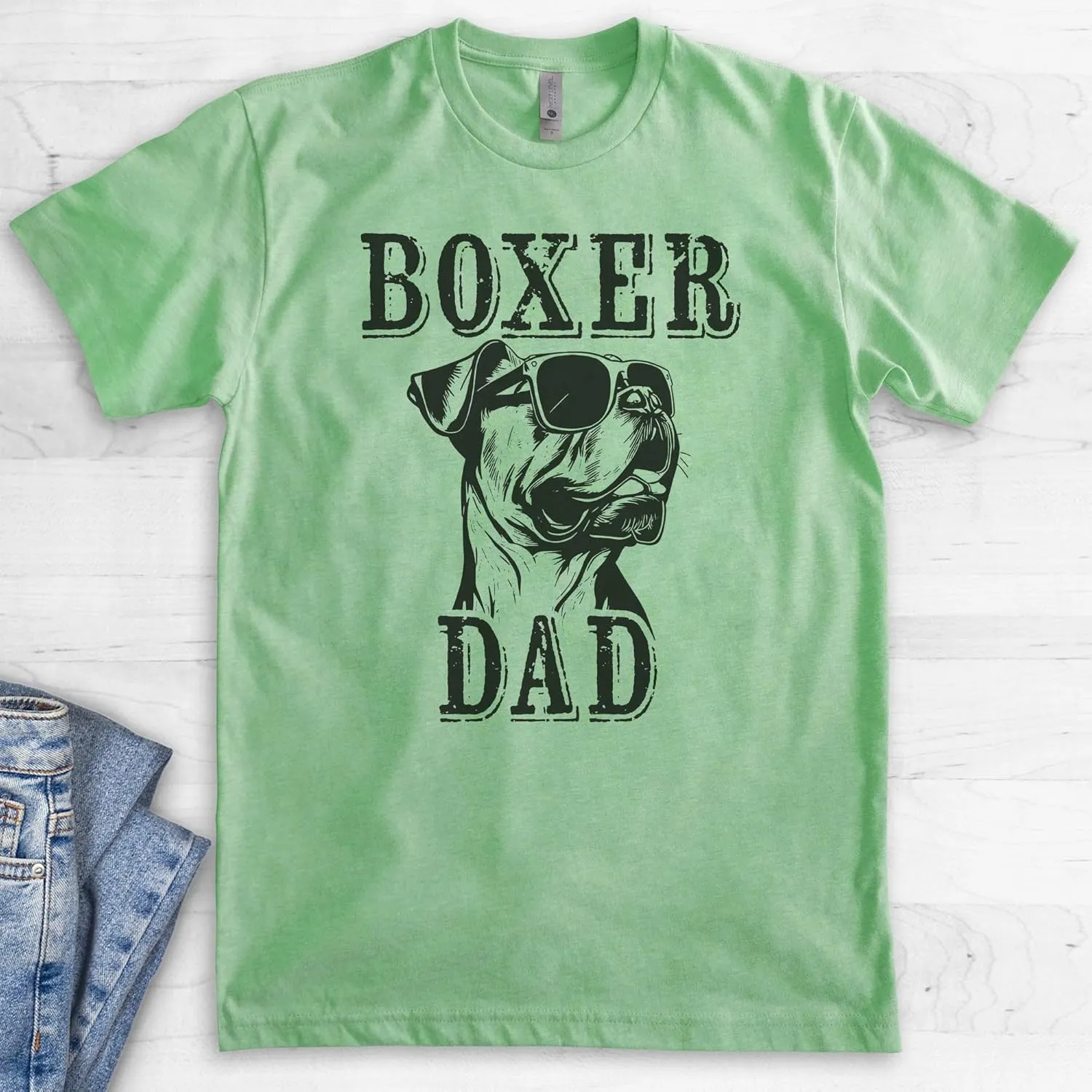EVERTREE CLOTHING Boxer Dad T-Shirt, Unisex Men's Shirt, Boxer Dog Owner, Best Dog Dad Gift