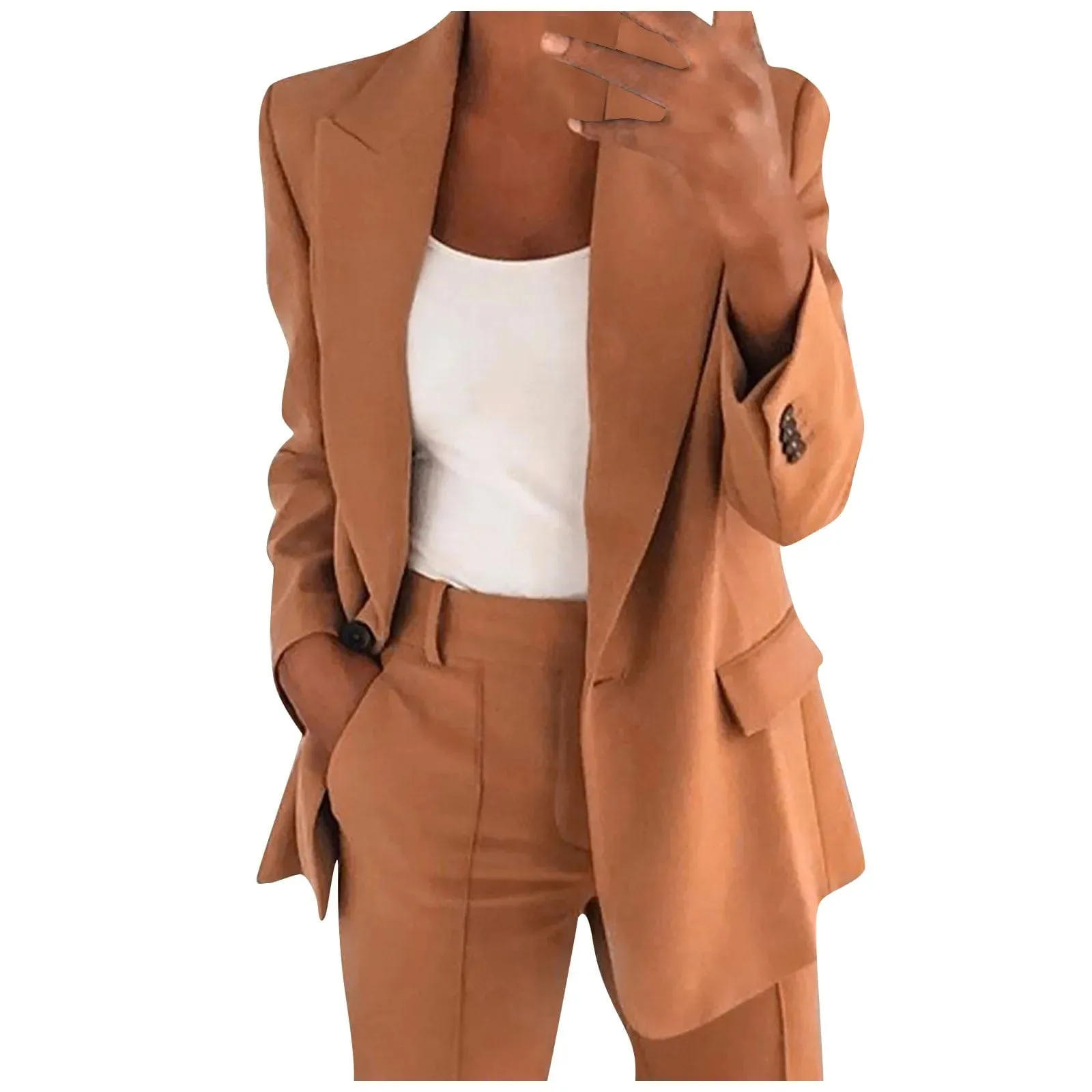 Eye-Catching Women's Fashion Oversize Cardigan Lapel Suit Coat: Leisure Temperament Blazers Jacket for Tailored Style