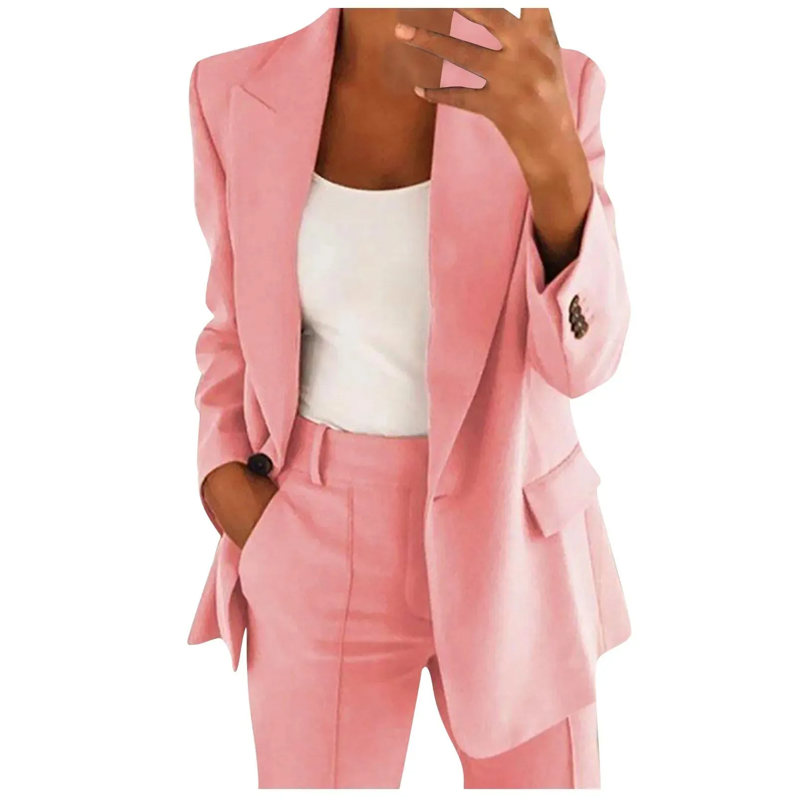 Eye-Catching Women's Fashion Oversize Cardigan Lapel Suit Coat: Leisure Temperament Blazers Jacket for Tailored Style