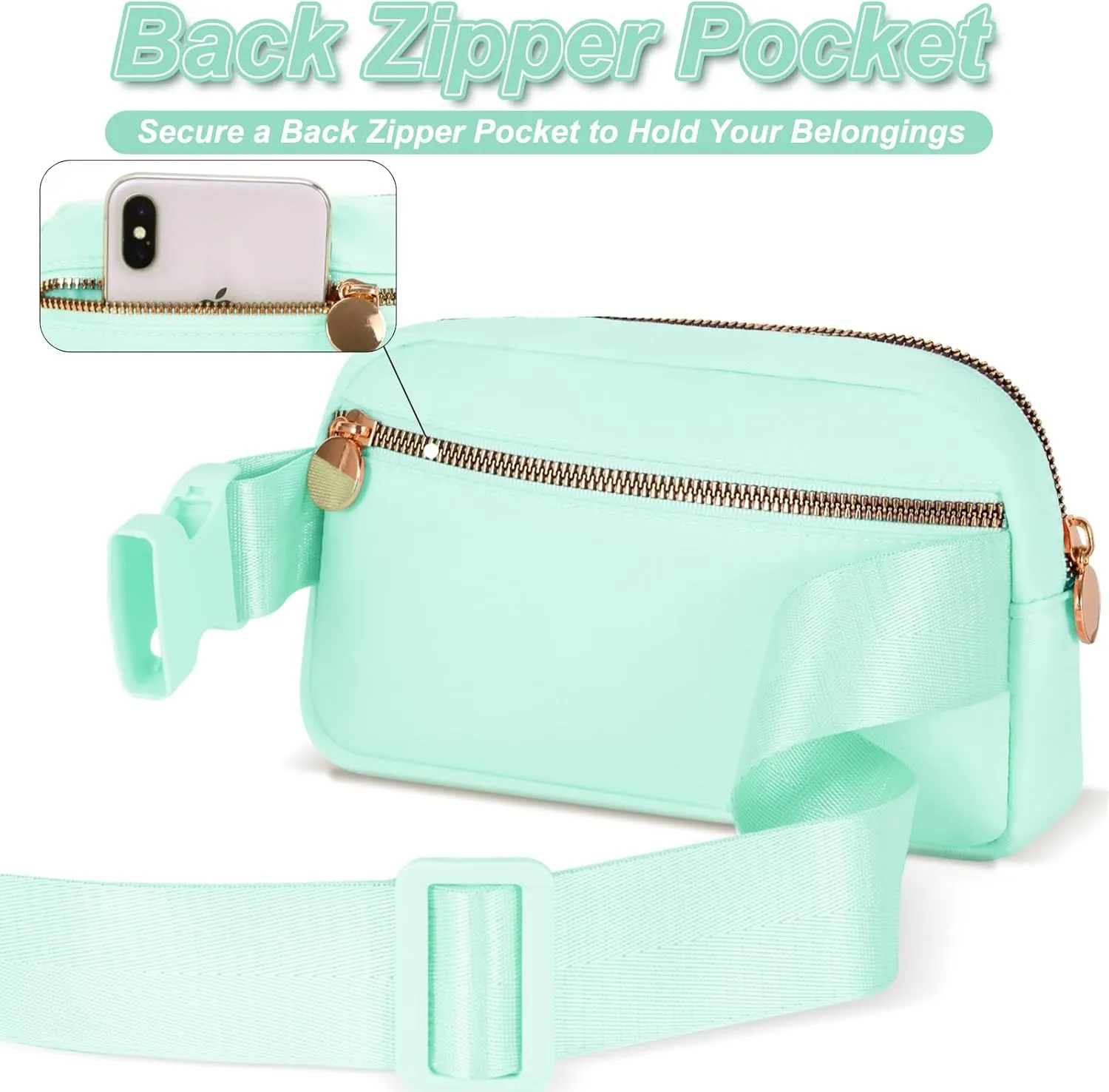 Fanny Pack Belt Bag Crossbody Bags with Initials Letter Patch Trendy Stuff for Teens Cute Stuff Birthday Gifts for Teenager Girls | Light Green,Initial K