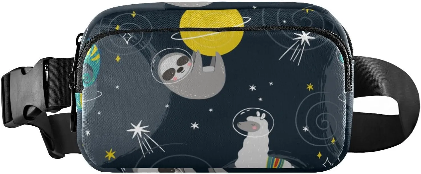 Fanny Pack for Women Men Cute Sloth Turtle Alpaca Belt Waist Pack Bum Bag Wallets for Running Cycling Hiking Travel Workout with Adjustable Strap