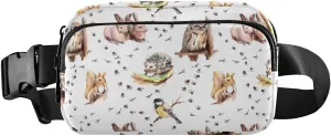 Fanny Pack for Women Men Squirrel Rabbits Hedgehog Owl Belt Waist Pack Bum Bag Wallets for Running Cycling Hiking Travel Workout with Adjustable Strap