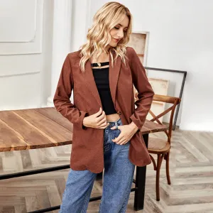Fashion One Button Loose Wholesale Blazers Office Clothing Long-Sleeved
