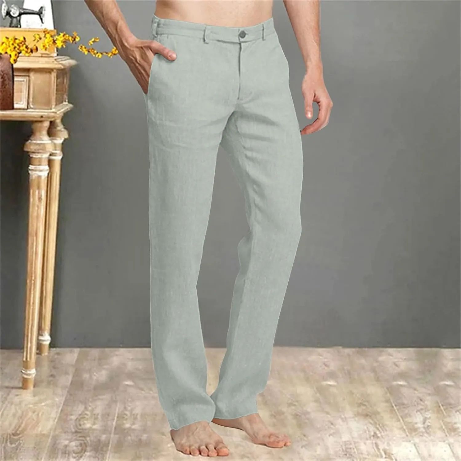 Formal Smart Trousers for Men Suit Pants Slim Bottoms Business Trouser Stretch Sweatpants Casual Pant Work Loungewear