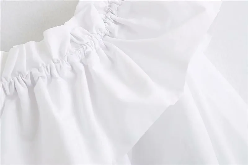 FRILLED POPLIN BLOUSE