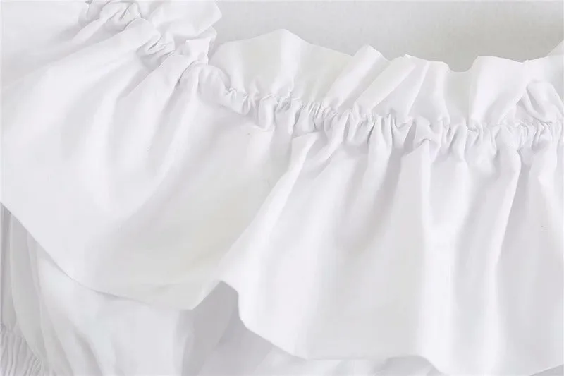 FRILLED POPLIN BLOUSE