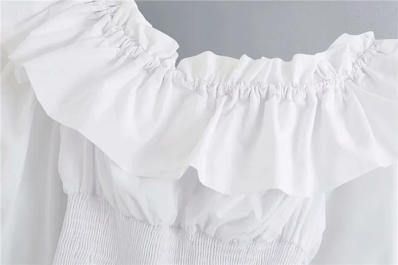 FRILLED POPLIN BLOUSE