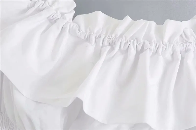 FRILLED POPLIN BLOUSE