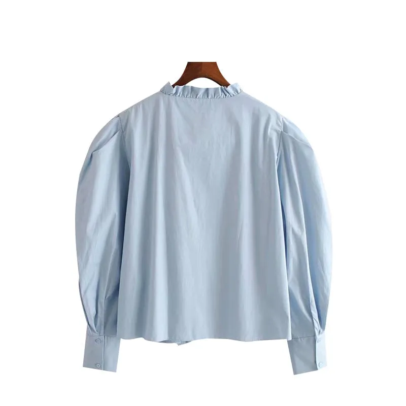 FRILLY POPLIN SHIRT