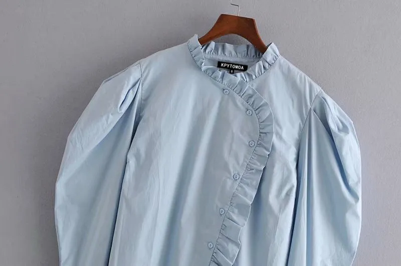 FRILLY POPLIN SHIRT