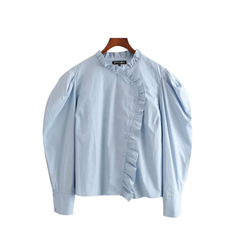 FRILLY POPLIN SHIRT