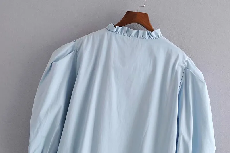 FRILLY POPLIN SHIRT