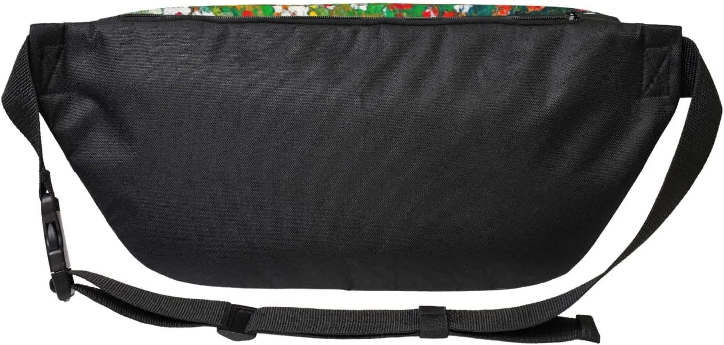 Garden Cats Floral Waist Packs Cute Cats Fanny Pack Waterproof Belt Bag for Workout Running Travel Hiking Cycling Walking,Crossbody Bags with Adjustable Strap (Black)